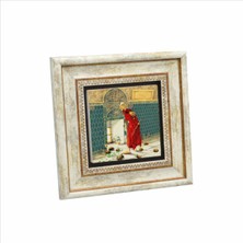 Kaplumbağa Terbiyecisi Resim Baskılı Doğaltaş Tablo 20X20 KRT-127