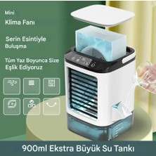 Taşınabilir Klima 3 Vitesli Mini Klima 900 ml Su Deposu Hava Soğutucu 7 Renkli Gece Lambası