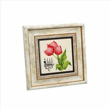 Istanbul Lalesi Baskılı Doğaltaş Tablo 20CMX20CM