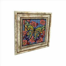 Kelebek Baskılı Doğaltaş Tablo (25CMX25CM )(KRG-152)