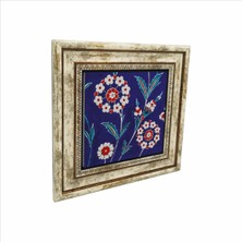 Iznik Çini Deseni Baskılı Doğaltaş Tablo 25X25 Kd-24