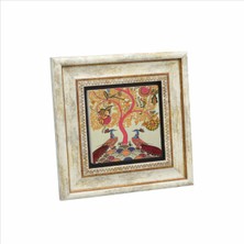 Tavus Kuşları Baskılı Doğaltaş Tablo (20 x 20 KRG-161)