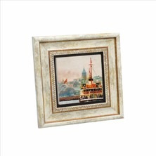 Istanbul Vapur Baskılı Doğaltaş Tablo 20X20 Krt-33