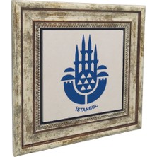 Istanbul Amblemi Baskılı Doğaltaş Tablo (25 x 25 KRT-147)