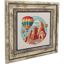 Kapadokya Görseli Baskılı Doğaltaş Tablo (25 x 25 KRT-161)