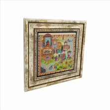 Saray Bahçesi Minyatürü Baskılı Doğaltaş Tablo (25 x 25 KRT-119)