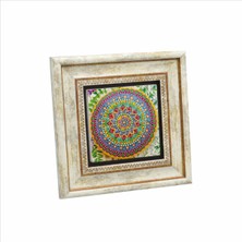 Mandala Desen Baskılı Doğaltaş Tablo (20 x 20 Kd-52)