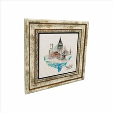 Istanbul Sembolik Yerler Baskılı Doğaltaş Tablo (25 x 25 Krt-29)