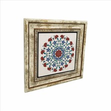 Osmanlı Çini Deseni Baskılı Taş Tablo 25X25 Kd-41
