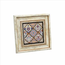 Italyan Çini Deseni Baskılı Doğaltaş Tablo (20 x 20 Kd-27)