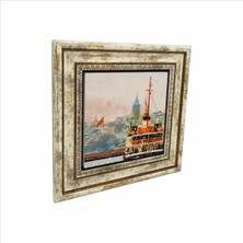 Istanbul Vapur Baskılı Doğaltaş Tablo 25X25 Krt-33