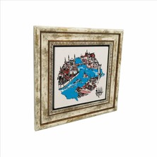 Istanbul Boğazı ve Haliç Baskılı Doğaltaş Tablo (25 x 25 Krt-31)