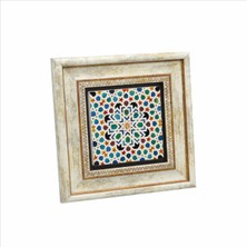 Islami Geometrik Desen (El Hamra Sarayı, Fas) Baskılı Doğaltaş Tablo (20 x 20 Kd-49)