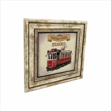 Nostaljik Tramvay Baskılı Doğaltaş Tablo (25 x 25 Krt-49)