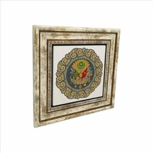 Osmanlı Arması Baskılı Doğaltaş Tablo 25CMX25CM KRT-084