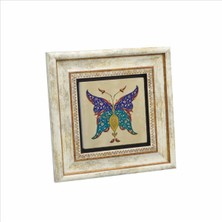 Kelebek Deseni Baskılı Doğaltaş Tablo 20CMX20CM KD-005