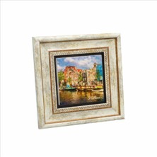 Hollanda Görseli Baskılı Doğaltaş Tablo 20CMX20CM KRG-027