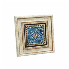 Iran Geometrik Mozaiği Baskılı Doğaltaş Tablo (20CMX20CM )(KD-106)