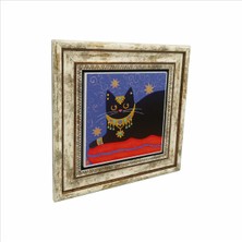 Kedi Baskılı Doğaltaş Tablo (25CMX25CM )(KRG-167)