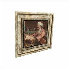 Kitap Okuyan Adam Resmi Baskılı Doğaltaş Tablo (25 x 25 KRT-130)
