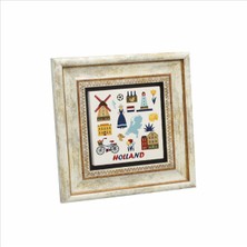 Hollanda Sembolleri Baskılı Doğaltaş Tablo 20CMX20CM KRG-023
