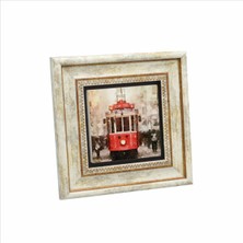 Nostaljik Tramvay Baskılı Doğaltaş Tablo 20X20 Krt-47