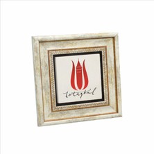 Istanbul Lalesi - Galata Kulesi Baskılı Doğaltaş Tablo (20 x 20 Krt-56)