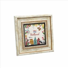 Hollanda Sembolleri Baskılı Doğaltaş Tablo 20 cm x 20 cm Krg 021
