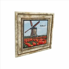 Hollanda Görseli Baskılı Doğaltaş Tablo (25 x 25 Krg-28)