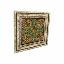 Mandala Desen Baskılı Doğaltaş Tablo 25CMX25CM KD-045