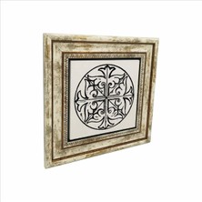 Bizans Dairesel Paneli Baskılı Doğaltaş Tablo 25 cm x 25 cm KD-091