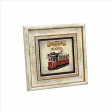 Nostaljik Tramvay Baskılı Doğaltaş Tablo 20CMX20CM KRT-049