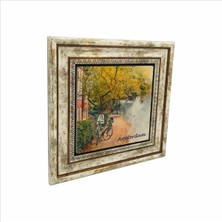 Amsterdam Görseli Baskılı Doğaltaş Tablo 25CMX25CM KRG-013