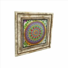Mandala Desen Baskılı Doğaltaş Tablo (25 x 25 Kd-52)