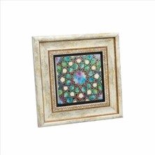 Islami Geometrik Desen Baskılı Doğaltaş Tablo (20 x 20 Kd-8)