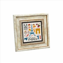 Fransa Sembolleri Baskılı Doğaltaş Tablo 20CMX20CM KRG-006