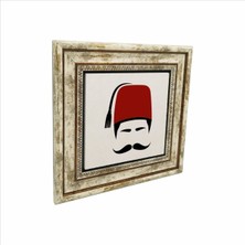 Osmanlı Erkek Ikon Baskılı Doğaltaş Tablo (25 x 25 KRT-109)