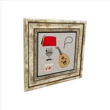 Istanbul Türkiye Semboller Baskılı Doğaltaş Tablo (25 x 25 Krt-60)