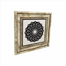 Yuvarlak Rumi Desen Baskılı Doğaltaş Tablo (25 x 25 Kd-90)