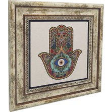 Fatıma’nın Eli (Nazar Boncuklu) Baskılı Doğaltaş Tablo (25 x 25 KD-110)