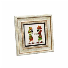 Hacivat ile Karagöz Baskılı Doğaltaş Tablo (20 x 20 KRT-114)
