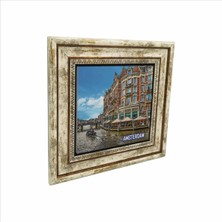 Amsterdam Görseli Baskılı Doğaltaş Tablo (25 x 25 Krg-14)