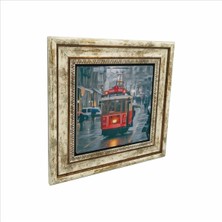 Nostaljik Tramvay Baskılı Doğaltaş Tablo 25CMX25CM KRT-048
