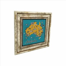 Avustralya Sembolleri Baskılı Doğaltaş Tablo (25 x 25 Krg-65)