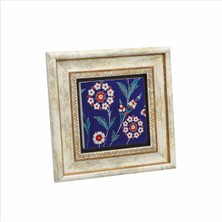Iznik Çini Deseni Baskılı Doğaltaş Tablo 20X20 Kd-24