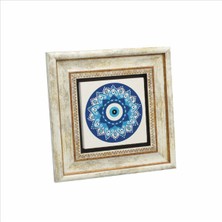 Nazar Boncuklu Desen Baskılı Doğaltaş Tablo 20CMX20CM KD-057