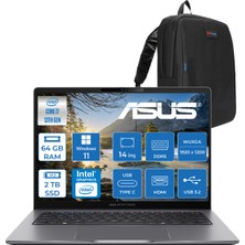 Asus Expertbook P3 P3405CVA Intel Core I7-13620H 64GB Ddr5 2tb SSD Windows 11 Home 14" 300NITS Wuxga Intel UHD Taşınabilir Bilgisayar WP3405CVAH024+ZETTAÇANTA