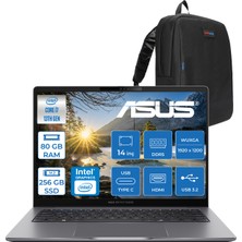 Asus Expertbook P3 P3405CVA Intel Core I7-13620H 80GB Ddr5 256GB SSD Freedos 14" 300NITS Wuxga Intel UHD Taşınabilir Bilgisayar WP3405CVAF026+ZETTAÇANTA