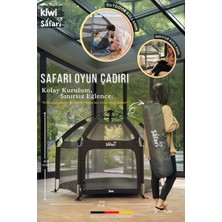 Safari Çocuk-Bebek Oyun Parkı-Çadırı +50 Uv Korumalı, Kolay Kurulum, Alüminyum Sağlam Gövde, Tse-Ce