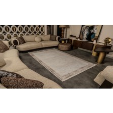 Kreasyon Halı Cunda CN001 Bej-Kahve Uzun Ömürlü Yumuşak Dokulu Salon Mutfak Koridor Oturma Odası Yolluk Halı